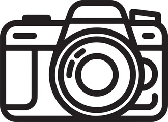 Simple line icon of professional camera for photography studio or digital imaging service