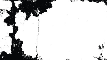 Rough Edge Peeling Paint Grunge Texture Black and White Overlay Mask Vector