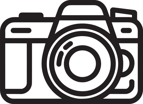 Simple line icon of professional camera for photography studio or digital imaging service - Powered by Adobe
