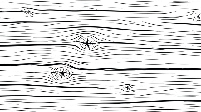 Rustic wood texture vector seamless pattern background with planks and knots hand drawn illustration