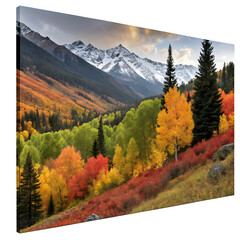 Autumn's Mountain Majesty on transparent background