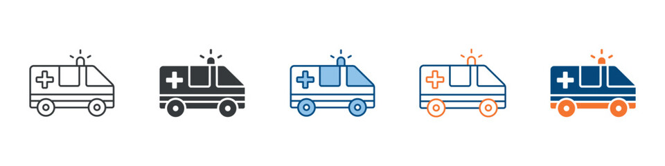 Ambulance Icon Set Multiple Style Collection  © Faizal
