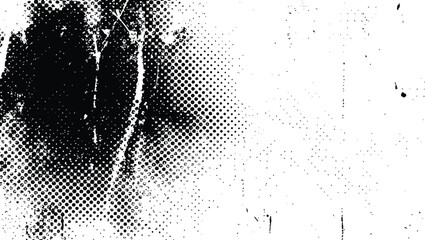 Distressed Halftone Texture Overlay Grunge Background Vector Black and White