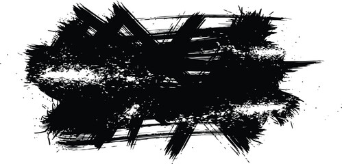 Black Grunge Brush Stroke Splatter Background Abstract Paint Smudge Texture Element