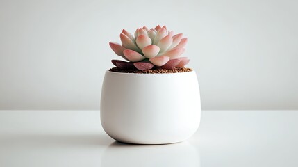 Beautiful succulent plant in modern white pot, perfect for home decor and indoor gardening aesthetic