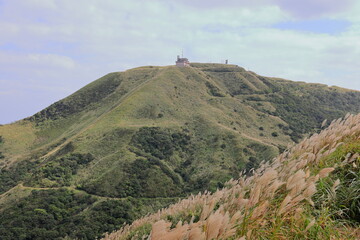 Mountain views of Jinguashi and Jiufen area a popular tourist destination in Taipei Taiwan