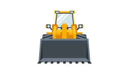 Front View of Yellow Bulldozer Machine. © nivi