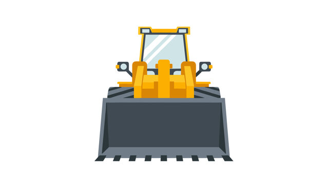 Front View of Yellow Bulldozer Machine.