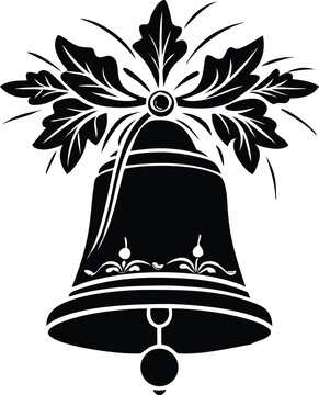 Detailed Silhouette Of An Ornate Church Bell Swinging To Ring In The New Year