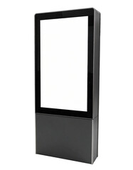 Blank digital advertising kiosk mockup Isolated on transparent or white, Cut out