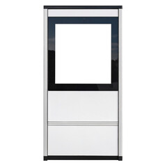 Blank digital advertising kiosk mockup Isolated on transparent or white, Cut out