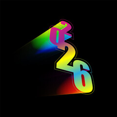 Happy new year 2026 with colorful gradient text