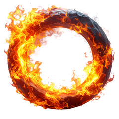 Fire ring, Isolated on transparent or white, Cut out