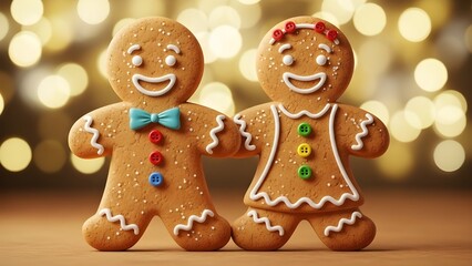 Wacky Gingerbread Couple with Funny Expressions
