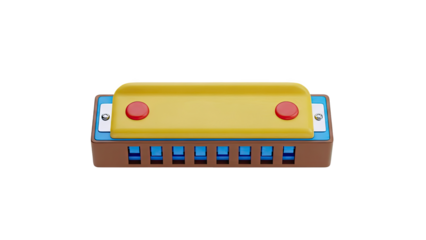 Toy Harmonica with Yellow Cover and Red Buttons