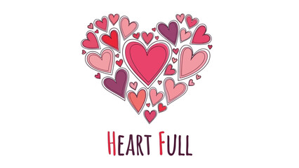 Vibrant heart full of love and affection in pink hues