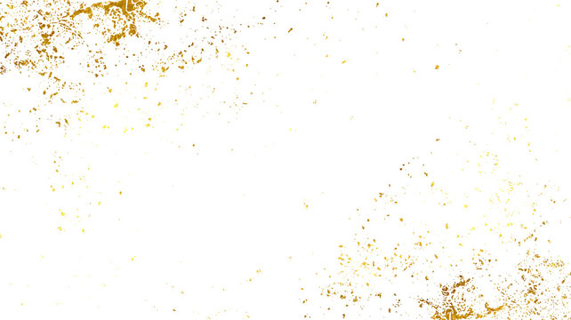 Abstract luxury gold splatter texture on transparent background with metallic dust, glitter, and foil particles. Elegant grunge overlay for posters, invitations, festive and luxury graphic design.