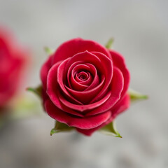 Close-up of a vibrant red rose with delicate petals, symbolizing love and beauty in nature