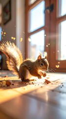 Squirrels Delight - A Sunny Feast of Nuts and Crumbs.
