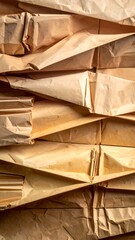 Stack of Brown Paper Packages - A Textured Abstract.