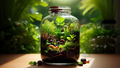  “Create a closed mini-ecosystem in a bottle using soil, plants, and small invertebrates. Observe the nutrient cycles, growth patterns, and interactions within your ecosystem over several weeks. Recor