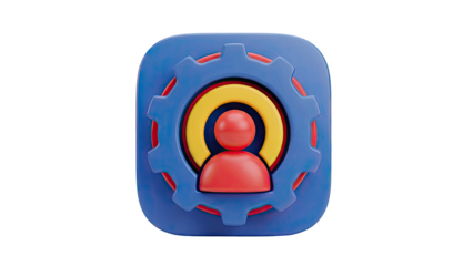 User Settings Icon with Gear and Profile Symbol