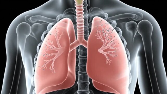 3D Medical Animation Demonstrating How Human Lungs Work During Breathing