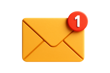 New Email Notification Icon Isolated on Transparent Background