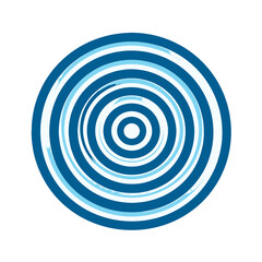 Naklejka premium Abstract Concentric Circles with Varied Blue Tones on White Background Simple Flat Design Visual Harmony Rhythmic Pattern Circular Motion Minimalist