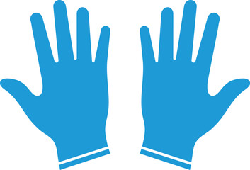 Obraz premium Pair of bright blue medical gloves with white cuffs blue gloves protection