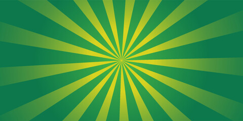 Obraz premium Green and yellow pop art radial burst background with halftone dots and dynamic comic rays, vibrant abstract sunburst design for posters, banners, flyers, advertising layouts, wallpapers.