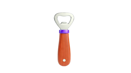 Wooden Handled Bottle Opener with Purple Accent