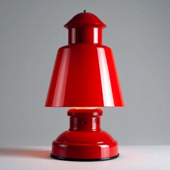 Striking Red Table Lamp - A Modern Lighting Fixture.