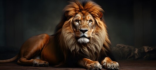 realistic photo of a glossy lion ,generative AI