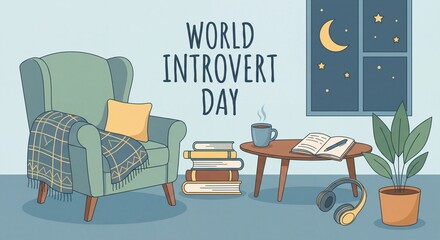 world introvert day vector illustration 