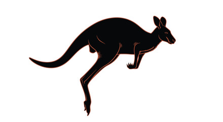 Fototapeta premium Kangaroo Jumping Isolated on White Background