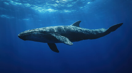 Fototapeta premium Whale is swimming in the ocean.