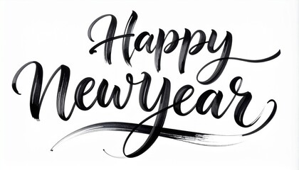 Elegant black happy new year 2026 text with sparkling confetti, isolated on white, Golden 3d happy new year 2026 text. happy new year.