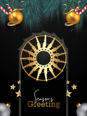 abstract seasons greeting card design templates typhography text with branches