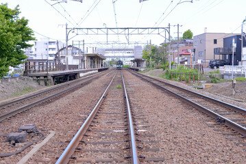 Fototapeta premium 北海道の鉄道の線路