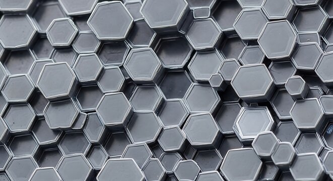 Abstract geometric hexagon pattern metallic texture modern design - Powered by Adobe
