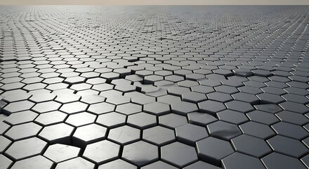 Abstract geometric hexagon pattern surface with depth and texture