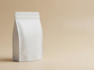 Clean white product packaging mockup with a beige background perfect for showcasing branding and design elements modern and minimalist aesthetic