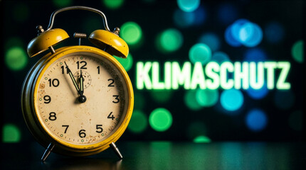 Ein Wecker zeigt 5 vor 12 als Symbol f&uuml;r die Dringlichkeit des Klimaschutzes