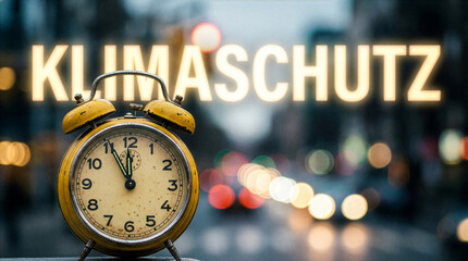 Ein Wecker zeigt 5 vor 12 als Symbol f&uuml;r die Dringlichkeit des Klimaschutzes
