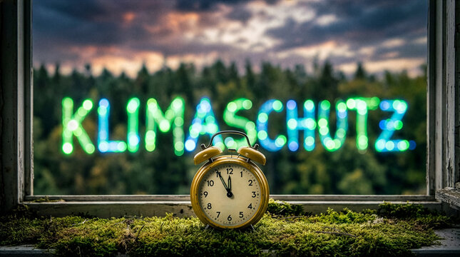 Ein Wecker zeigt 5 vor 12 als Symbol f&uuml;r die Dringlichkeit des Klimaschutzes