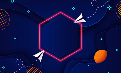 Abstract green background with shapes 