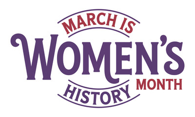 March is Womens History Month typography, vector illustration