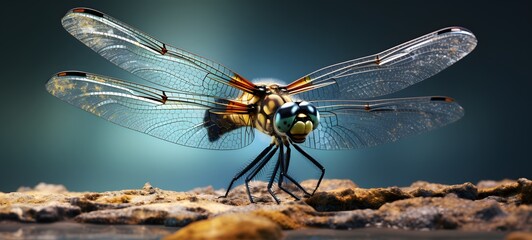 realistic photo of a glossy dragonfly ,generative AI