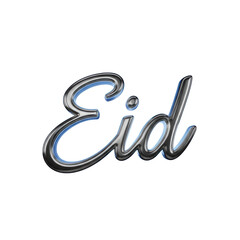 Eid lettering design isolated on transparent background